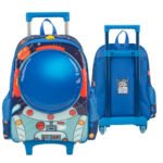 Mochila Com Rodas Foguete - Astronauta Azul