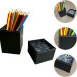 Kit Apparatos Porta Canetas e Clips - Preto - Imagem 3