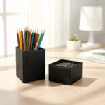 Kit Apparatos Porta Canetas e Clips - Preto - Imagem 2