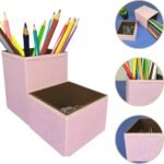 Kit Porta Canetas e Clips - Rosa-bebê