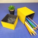 Kit Porta Canetas e Clips - Amarelo e Preto - Imagem 3