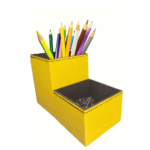 Kit Porta Canetas e Clips - Amarelo e Preto