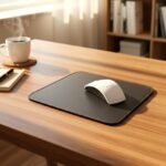 Mouse Pad Couro Sintético - Vermelho e Café - Imagem 2