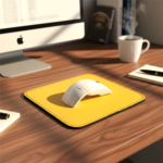 Mouse Pad Couro Sintético - Amarelo e Preto - Imagem 2