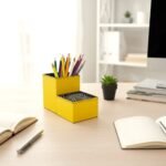 Kit Porta Canetas e Clips Bi Collor - Amarelo e Preto - Imagem 2