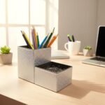 Kit Porta Canetas e Clips Bi Collor - Holográfico e Glitter - Imagem 2