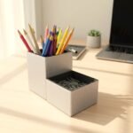 Kit Porta Canetas e Clips - Prata - Imagem 2