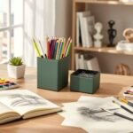 Kit Porta Canetas e Clips - Verde - Imagem 2