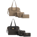 Kit Bolsa Feminina Grande + Pequena Transversal Com Carteira