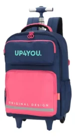 Mochila Rodinha Juvenil UP4YOU Azul Marinho - Imagem 3