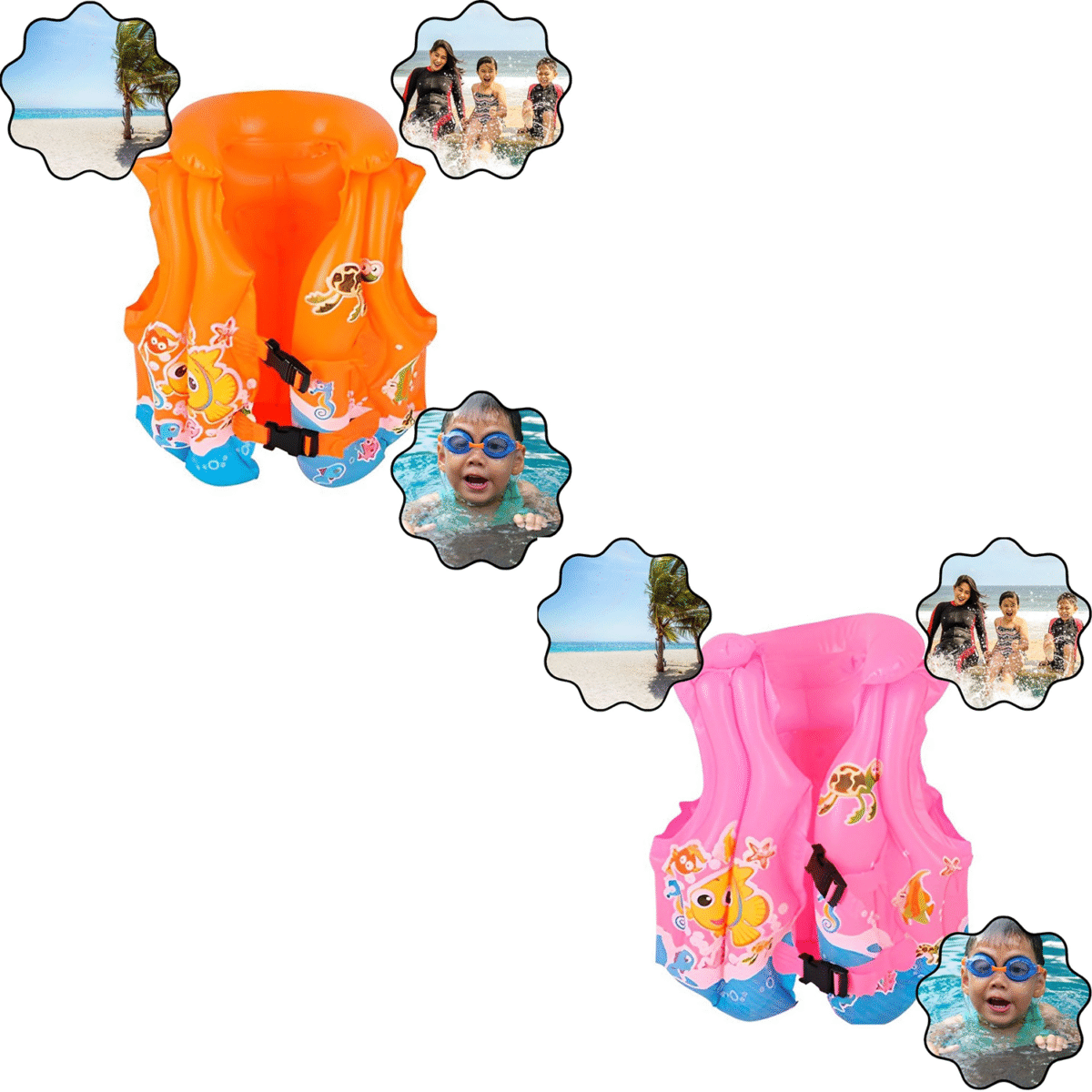 Colete Inflável Infantil Diversas Cores 50cm - Imagem 1
