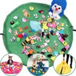 Tapete Infantil Portátil Com Saco Organizador De Brinquedos Cor Verde