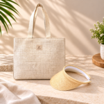 Bolsa de Praia Grande e Viseira Moda Praia