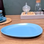 Prato Raso de Cerâmica Estilo Orgânico Cor Azul - Imagem 3
