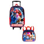 Kit Mochila de Rodinha e Lancheira Transformers Optimus