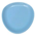 Prato Raso de Cerâmica Estilo Orgânico Cor Azul