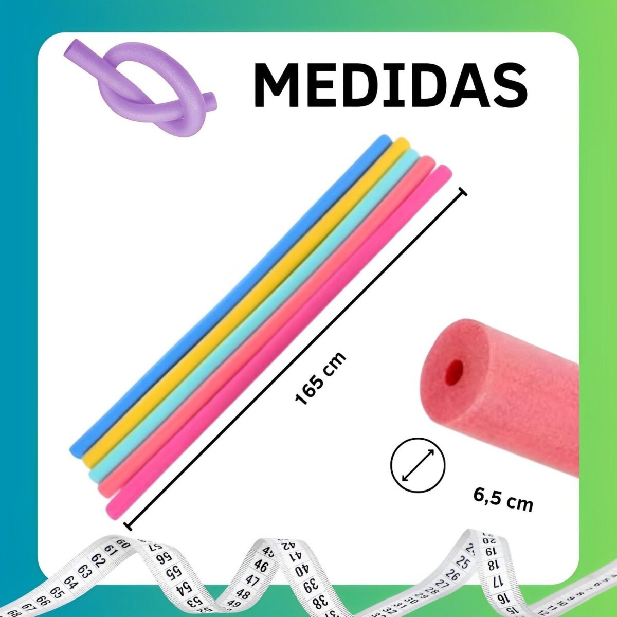 Boia Macarrão Espaguete Flutuador Cores Diversas - Imagem 2