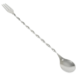 Colher e Mini Garfo Bailarina Aço Inox 30cm - Ideal p/ Drinks e Bebidas