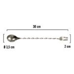 Colher e Mini Garfo Bailarina Aço Inox 30cm - Ideal p/ Drinks e Bebidas - Imagem 2