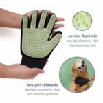 Luva Removedora de Pelo Pet Cachorro Gato na Cor Verde - Imagem 2
