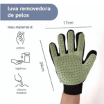 Luva Removedora de Pelo Pet Cachorro Gato na Cor Verde - Imagem 4