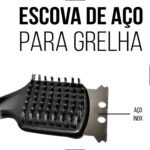 Escova Limpa Grelha De Churrasqueira Espátula Cerdas De Aço - Imagem 4