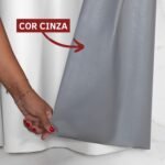 Cortina Black-out Cinza sem ilhós - Imagem 2