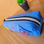 Estojo Pequeno Cor Azul Bordado - Imagem 4