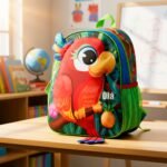 Mochila Costas de Bichos - Papagaio Vermelho - Imagem 2