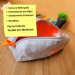 Estojo Pequeno Cor Laranja Linha Moletom - Imagem 4