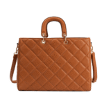Bolsa Media Feminina Tipo Chanel Cor Caramelo