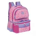 Mochila de Costas e Lancheira Térmica - Borboletas Lilas