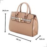 Bolsa Social Feminina Com Cadeado - Khaki - Imagem 3
