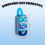 Estojo com 2 Divisórias Baby Shark - Cinza - Imagem 2