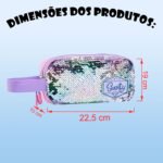 Estojo com 2 Divisórias Gata - Paetê Rosa - Imagem 3