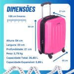 Mala de Viagem com Rodinhas 360° - Rosa - Imagem 2