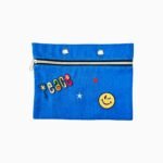 Estojo Fichário para Canetas e Pincéis – Bordado Azul