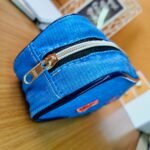 Necessaire Oval Porta Objetos – Jeans com Bordado - Imagem 4
