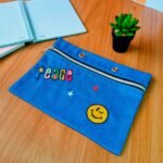 Estojo Fichário para Canetas e Pincéis – Bordado Azul - Imagem 3