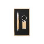 Kit Caneta e Chaveiro Bambu - Preto