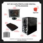 Kit Capa Para Teclado, Gabinete e Monitor 15" - Preto - Imagem 2
