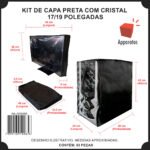 Kit Capa Para Teclado, Gabinete e Monitor 17″ 19" – Preto - Imagem 6