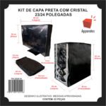Kit Capa Para Teclado, Gabinete e Monitor 23″ 24″ – Preto - Imagem 2