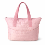 Bolsa Puffer Média com Bolsos Externos - Rosa