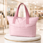 Bolsa Puffer Média com Bolsos Externos - Rosa - Imagem 2