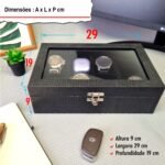 Porta Relógio Texturizado com 8 Divisórias - Preto - Imagem 5