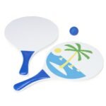 Kit Frescobol com 2 Raquetes e 1 Bolinha - Azul - Imagem 2